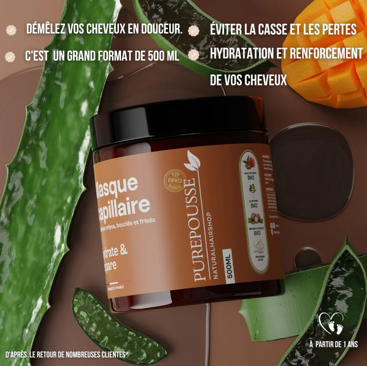 Masque Capillaire hydratant 500ml – Image 2